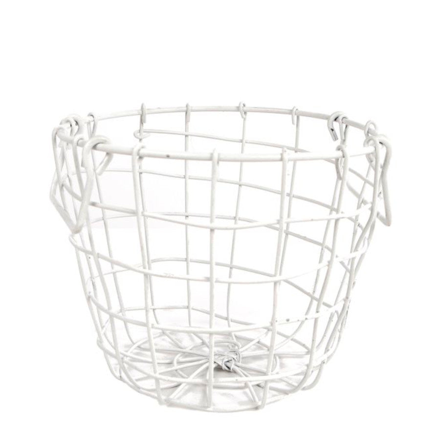 Metal basket 18 x 15cm white