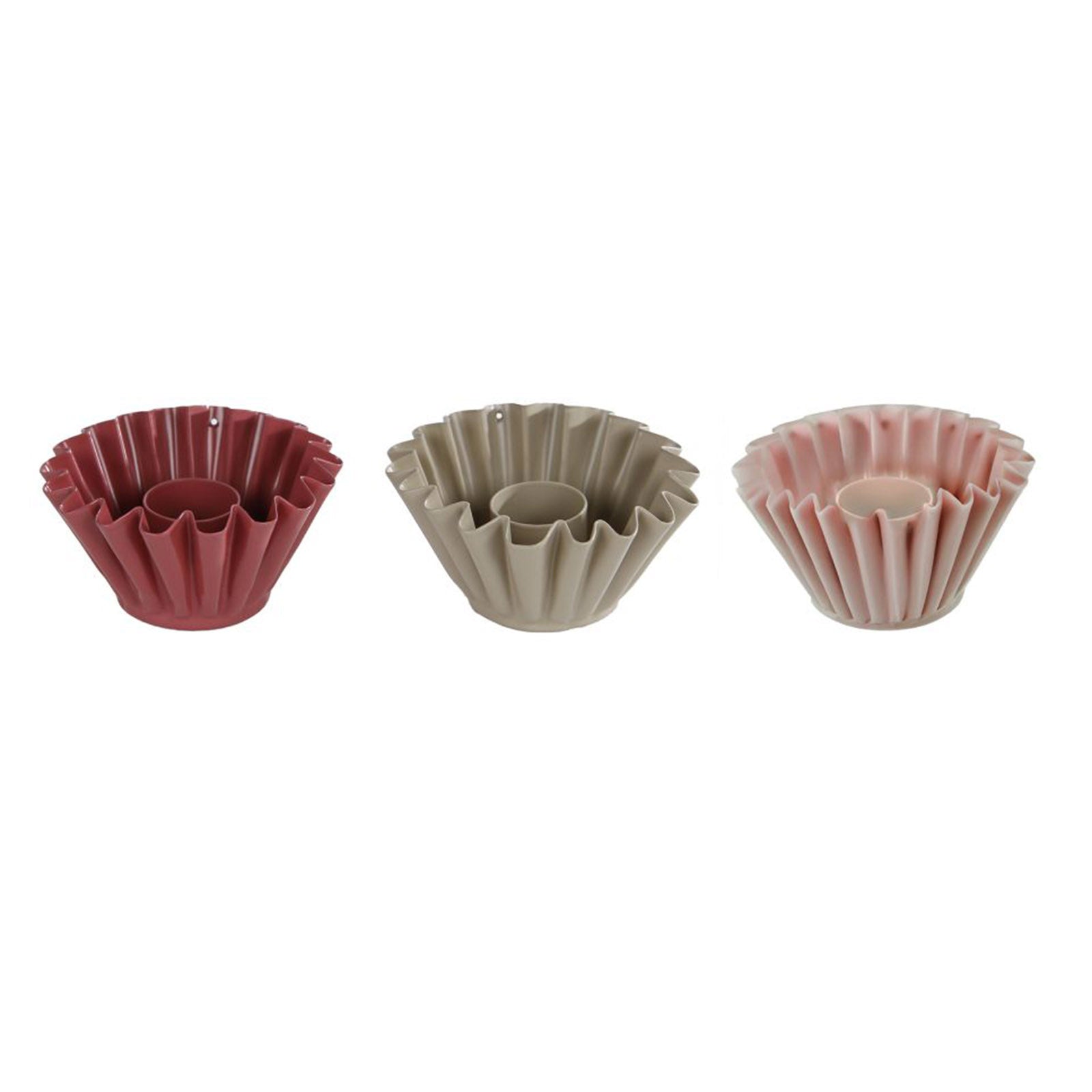 Candlestick "Cupcake" - Metal in Cream, Pink or Dark Pink