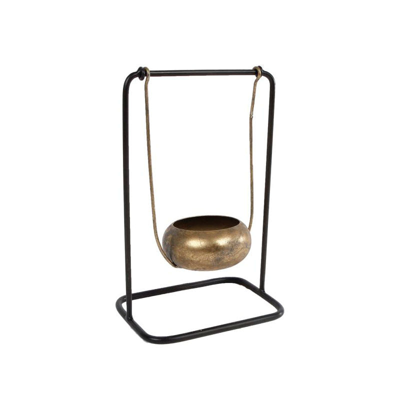 Tealight holder "Kyan S" black/gold