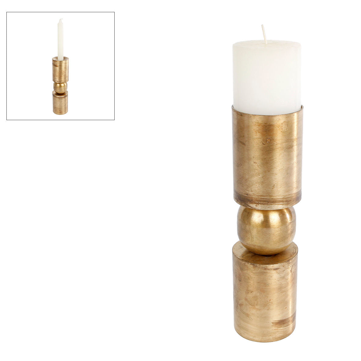 Tea Light Holder/Candlestick "Marco" - Gold Metal, Multifunctional Design