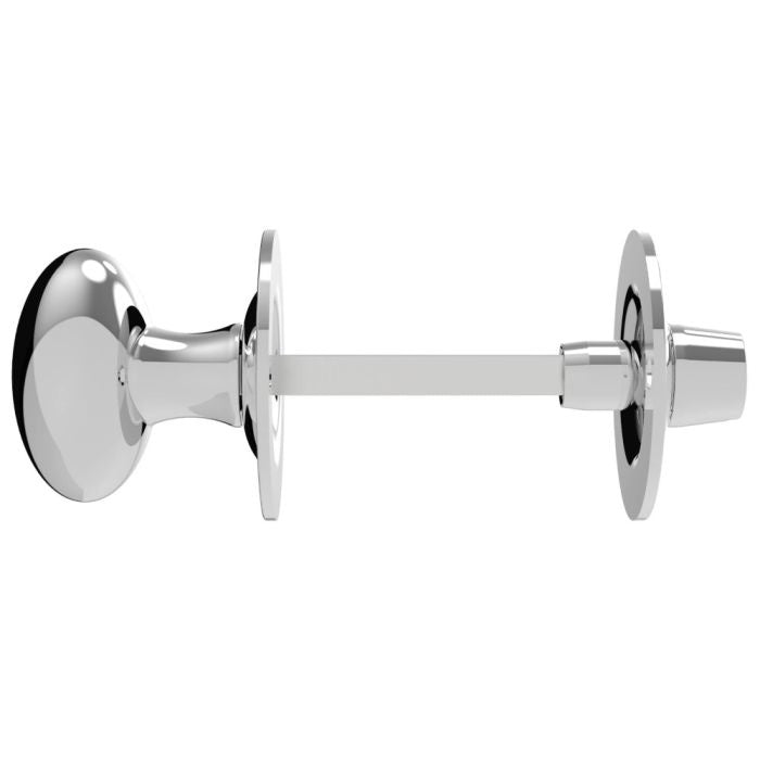 Oval knob for use with bathroom or toilet lock Chrome