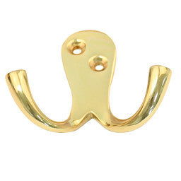 Coat hook "Victoria" polished brass duo