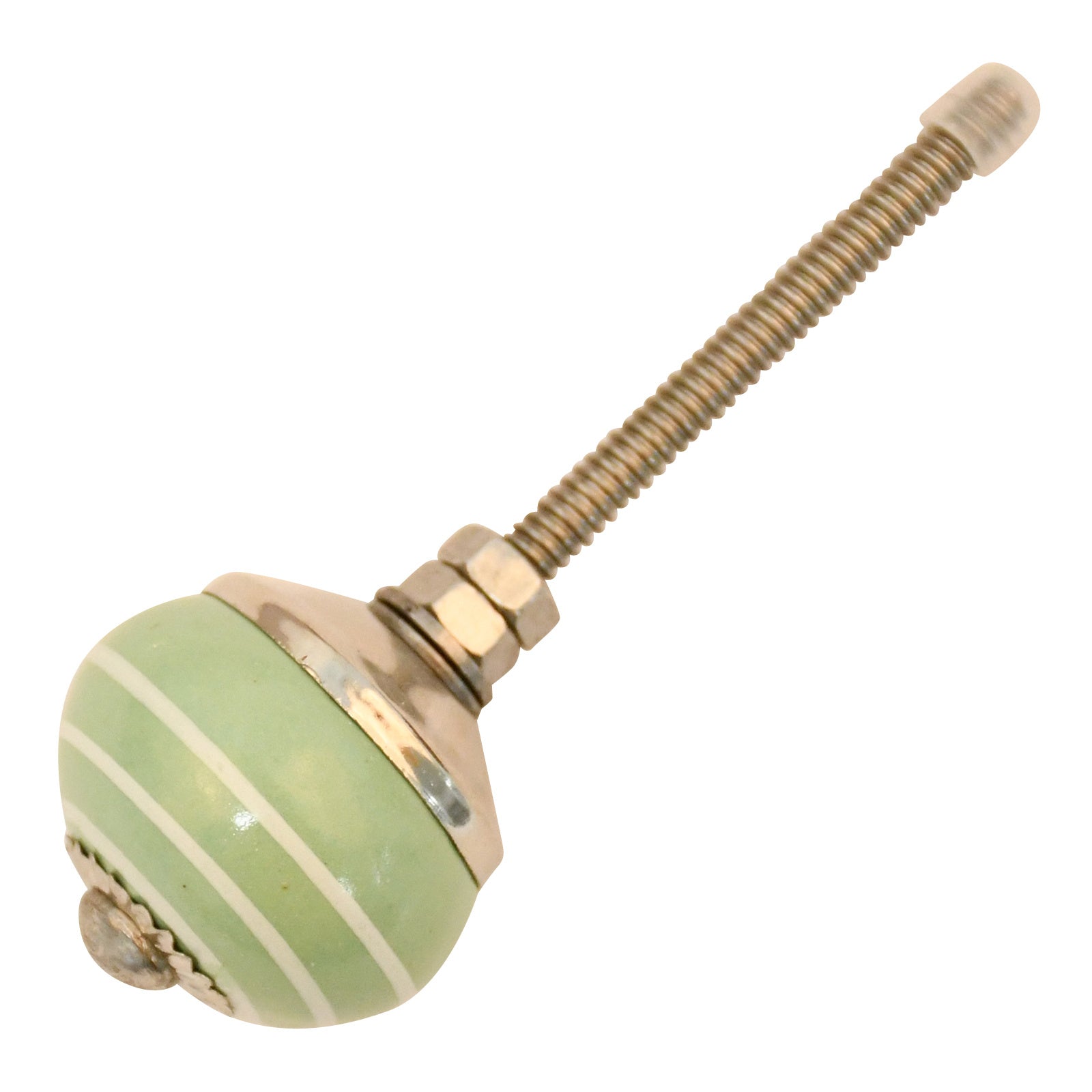 Furniture knob 30mm green white dotted