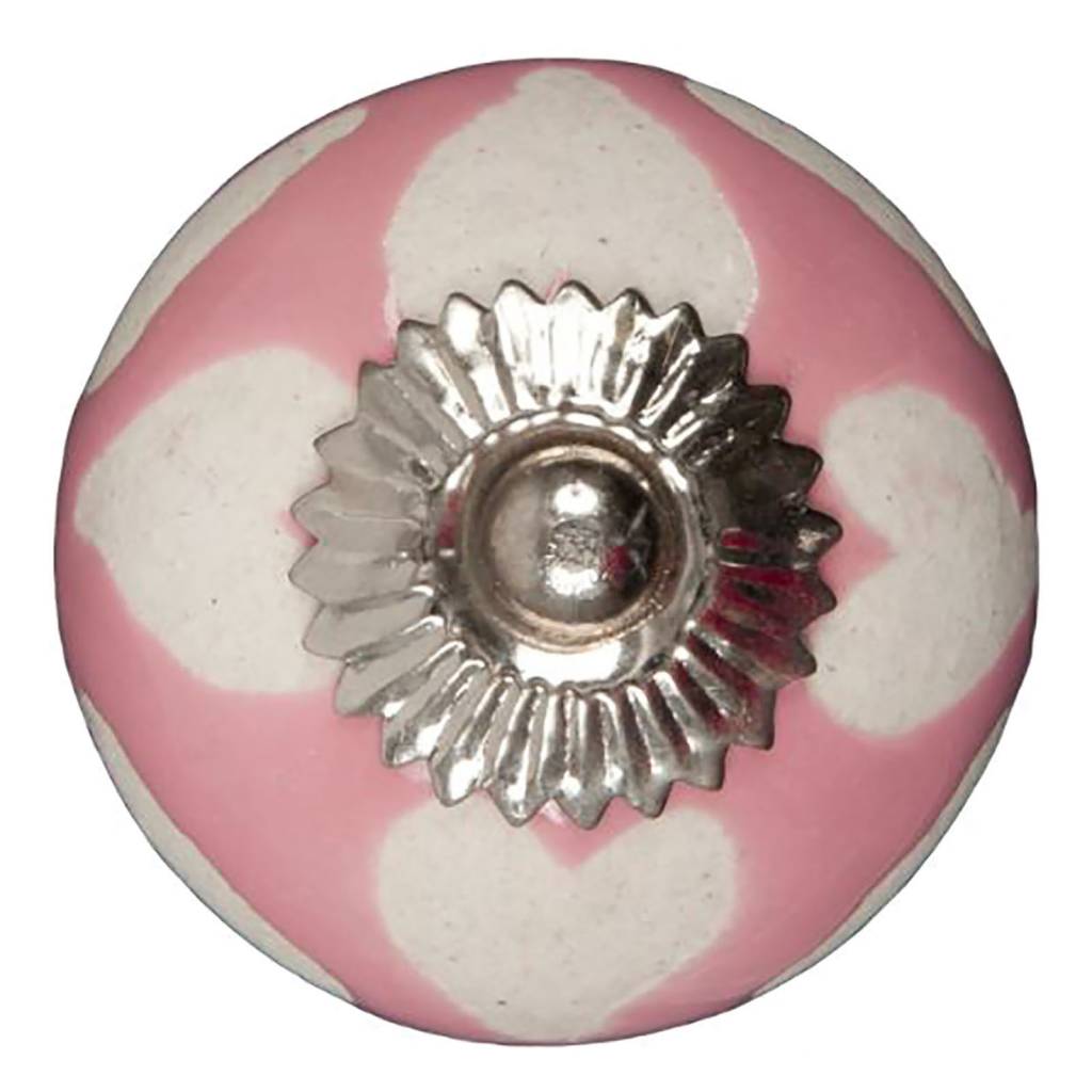 Furniture knob 40mm pink beige hearts