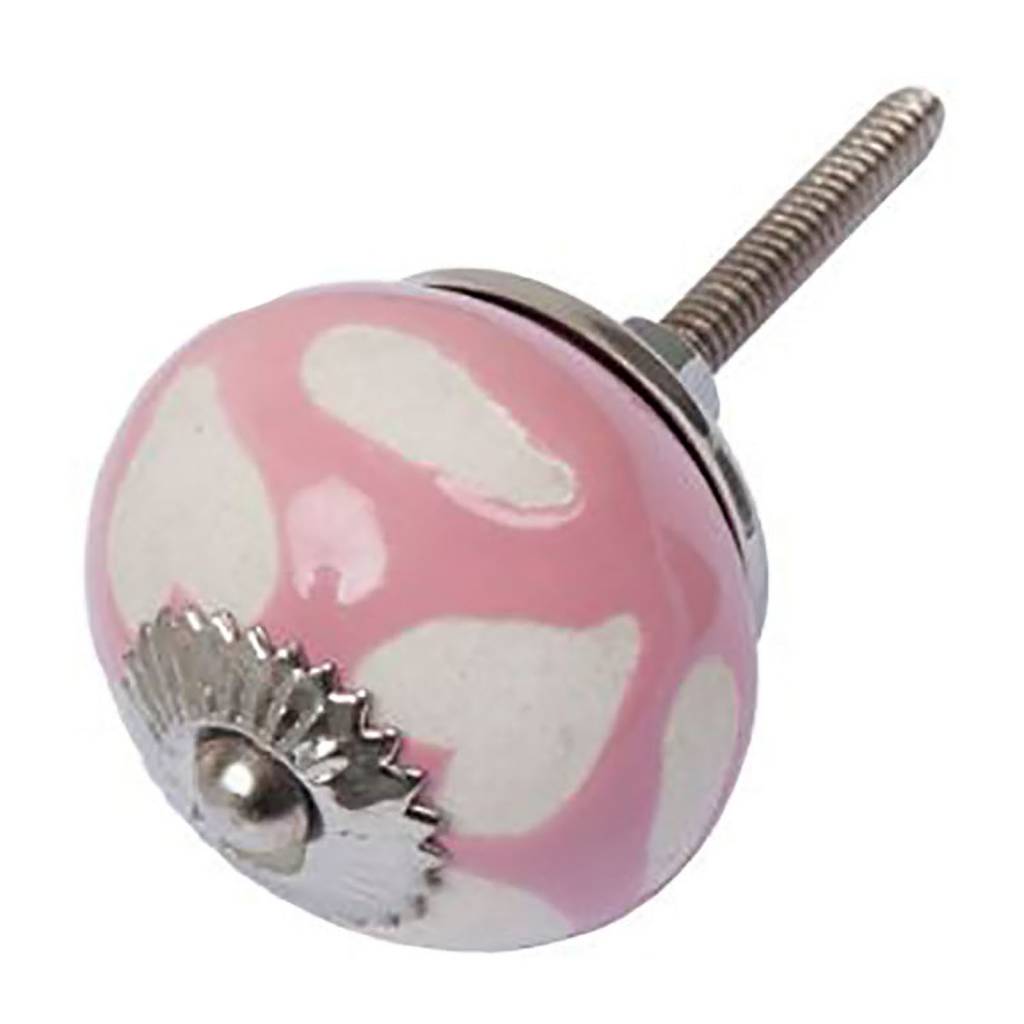 Furniture knob 40mm pink beige hearts