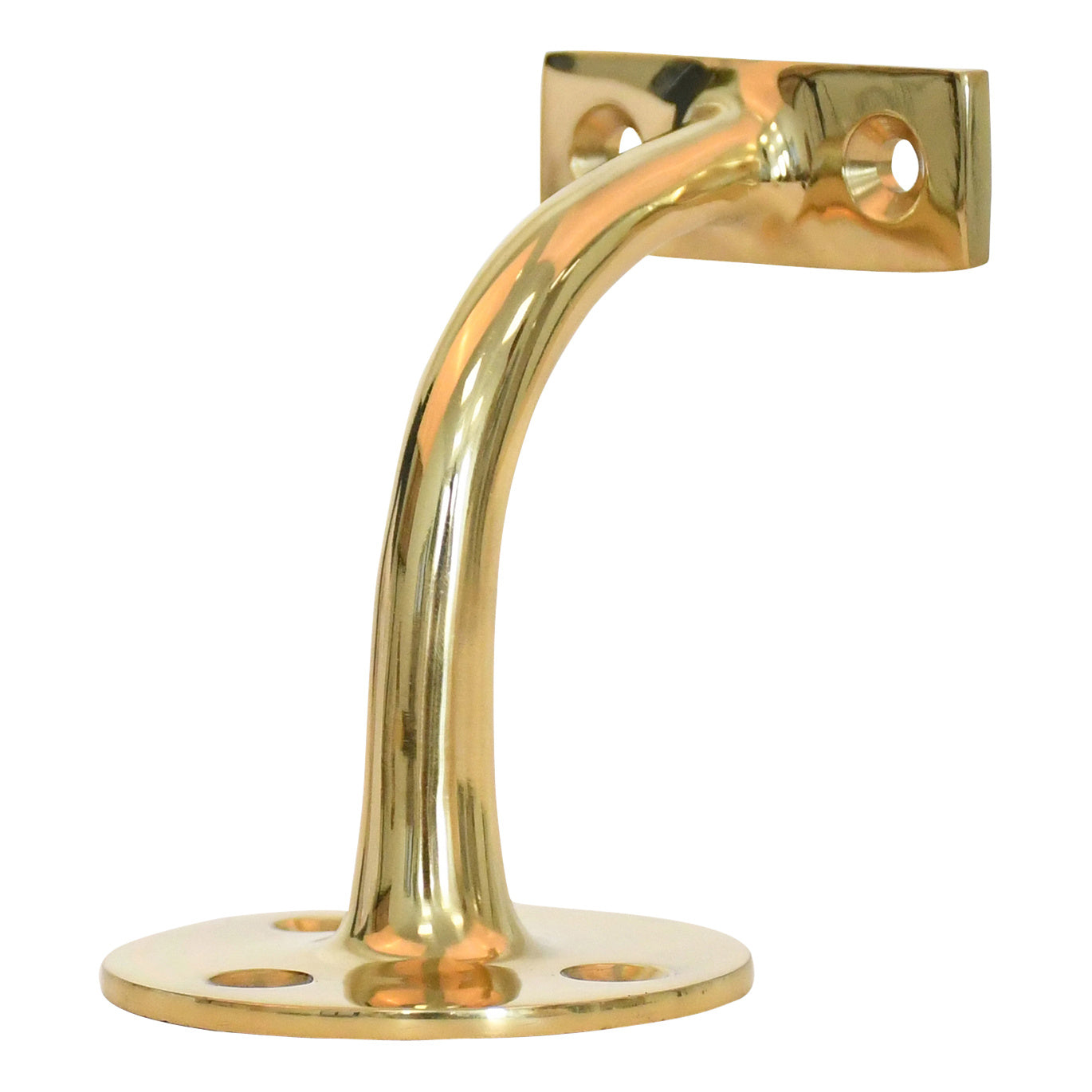 Handrail holder 72 mm polished brass