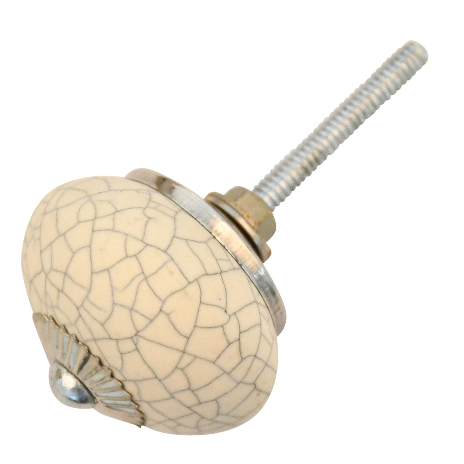 Cabinet knob 40mm matt cream crackle