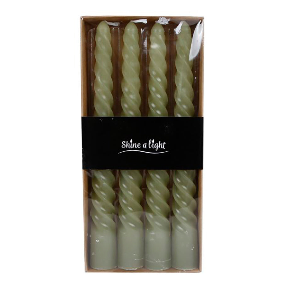 Table Candle "Twist" | Set of 4 Pieces | Stylish Twisted Design