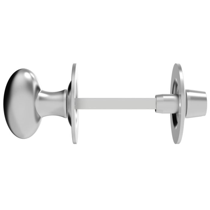 Oval knob for use with bathroom or toilet lock satin Chrome