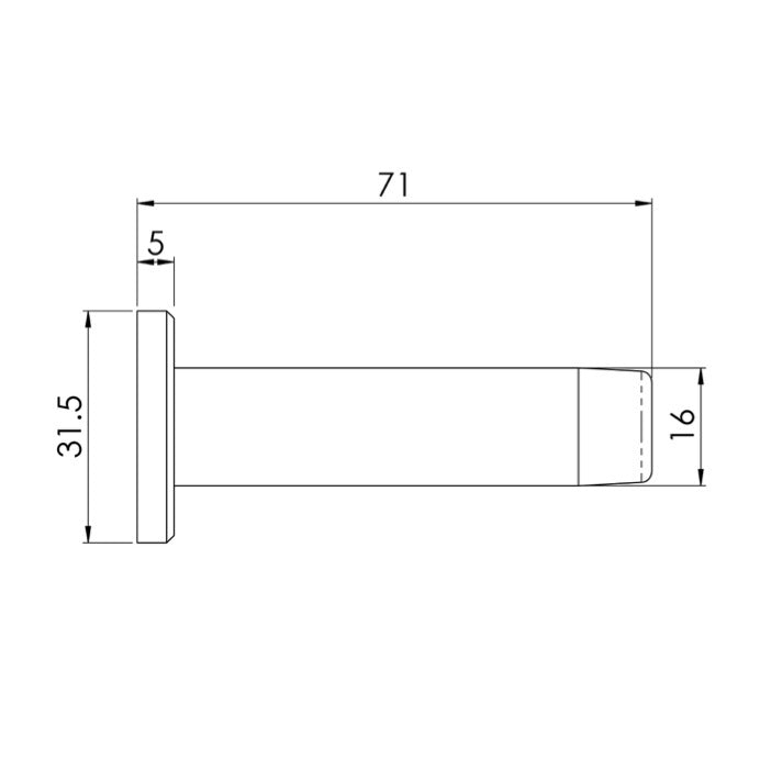 Wall Doorstop | Satin Chrome