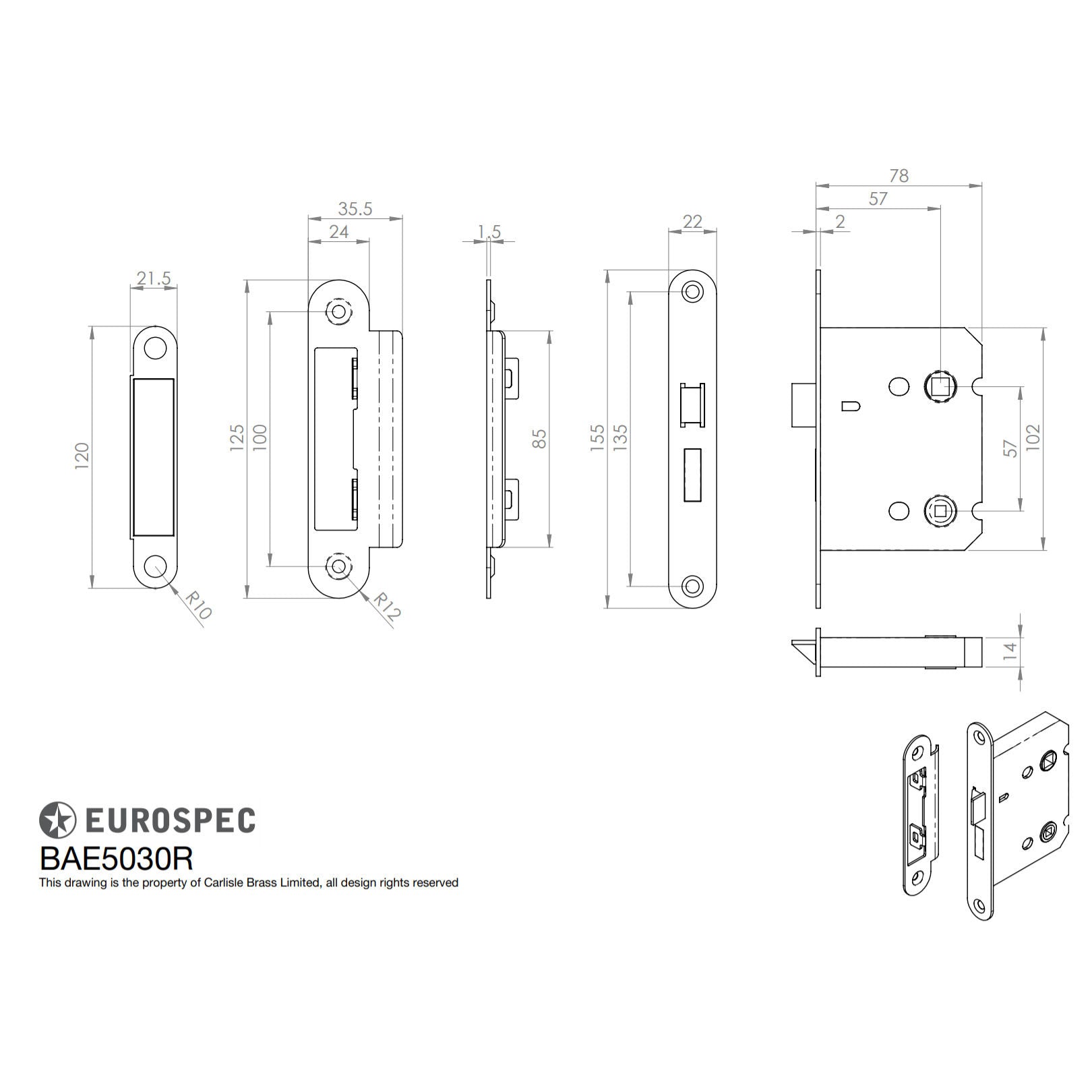 Easy-T bathroom lock 76mm