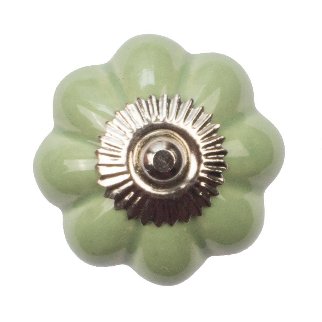 Furniture knob 40mm flower green