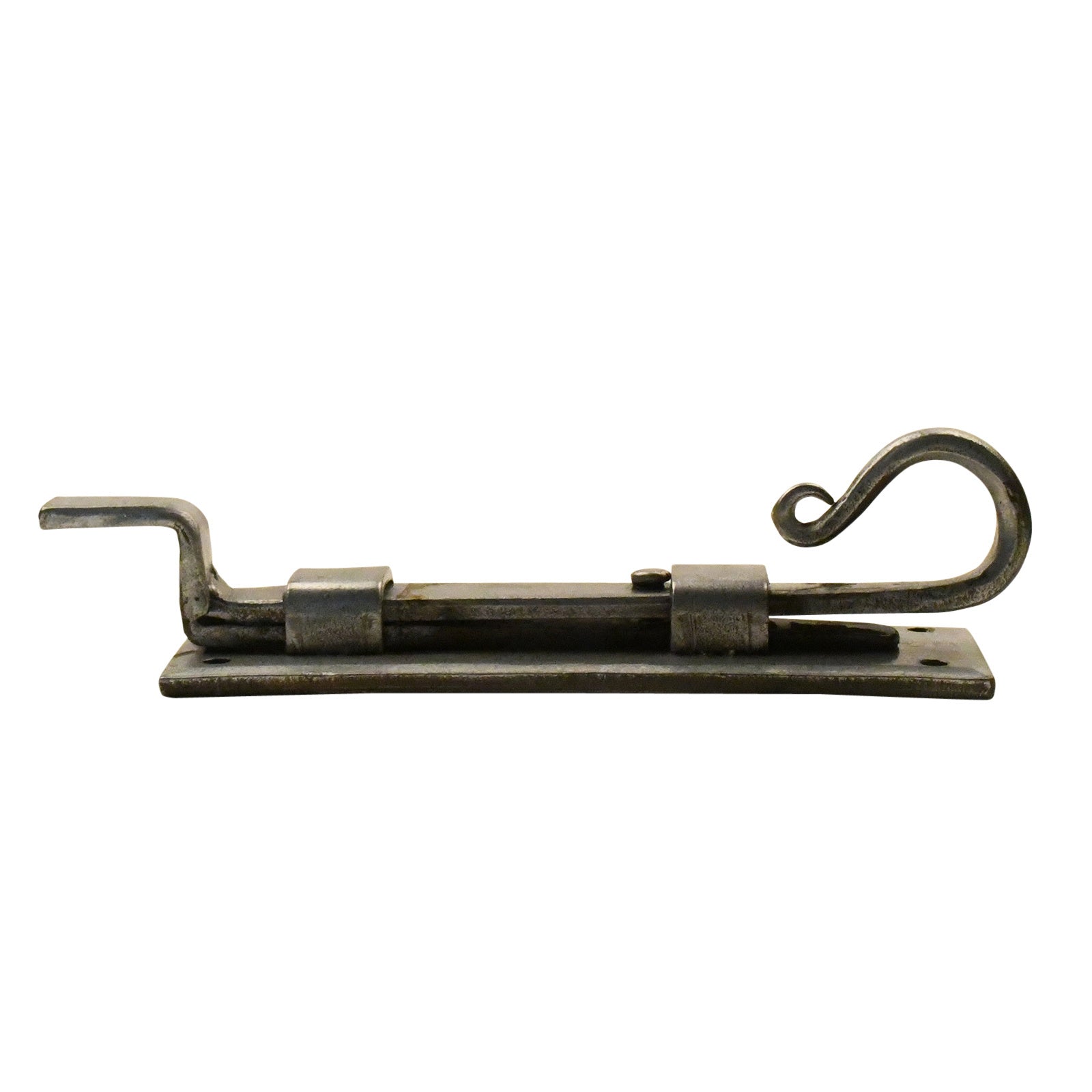 Door latch 185mm 'Hook' bent - Pewter