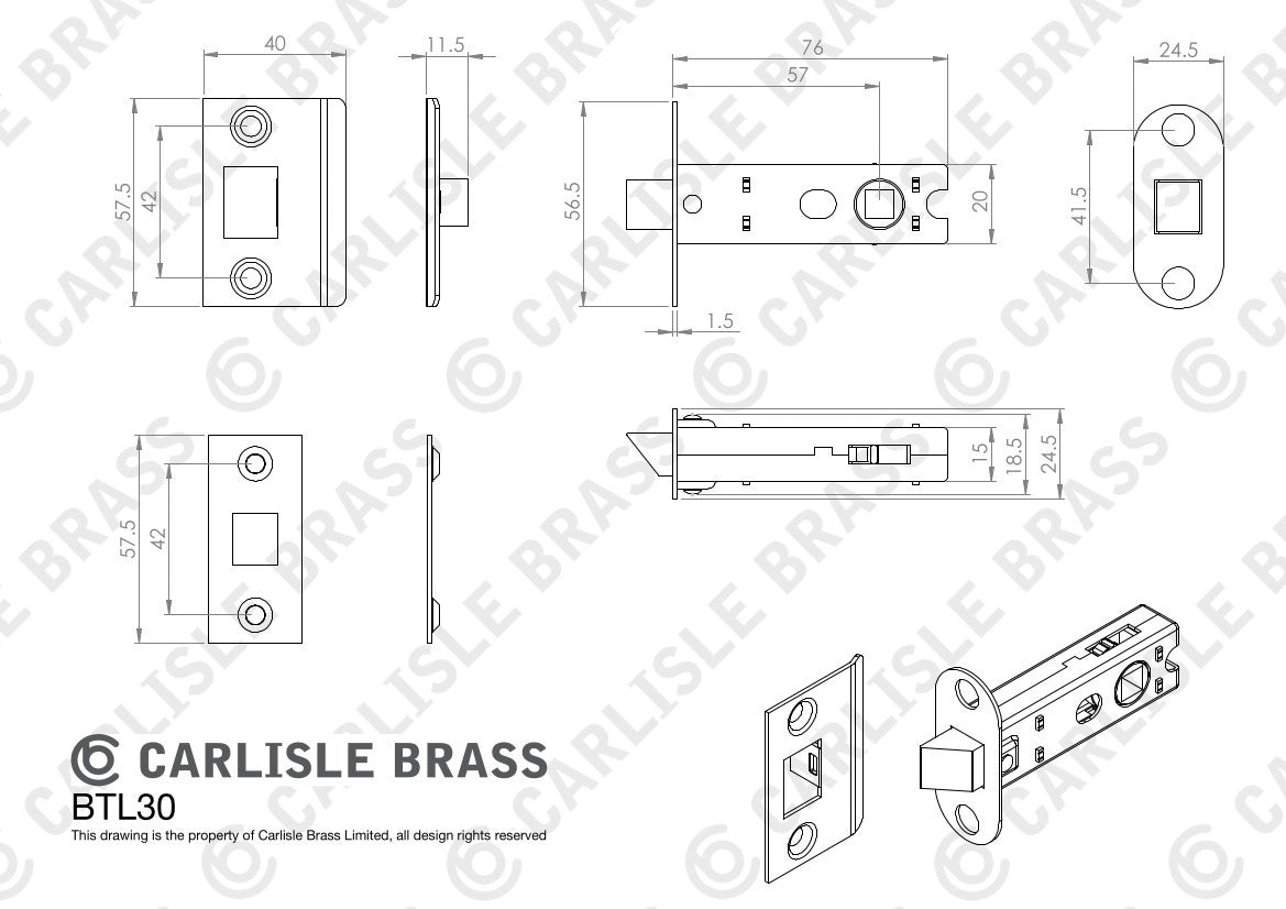 Simple barrel lock 76 mm matte black