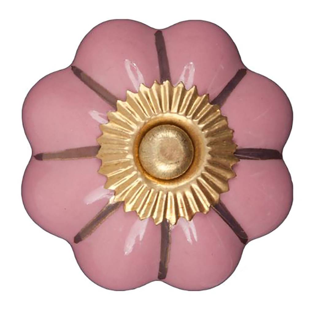 Furniture knob 40mm rose gold flower