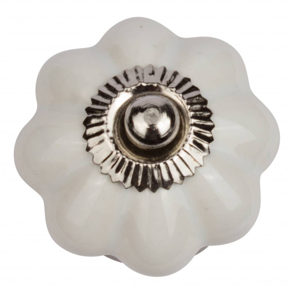 Furniture knob 40mm white flower