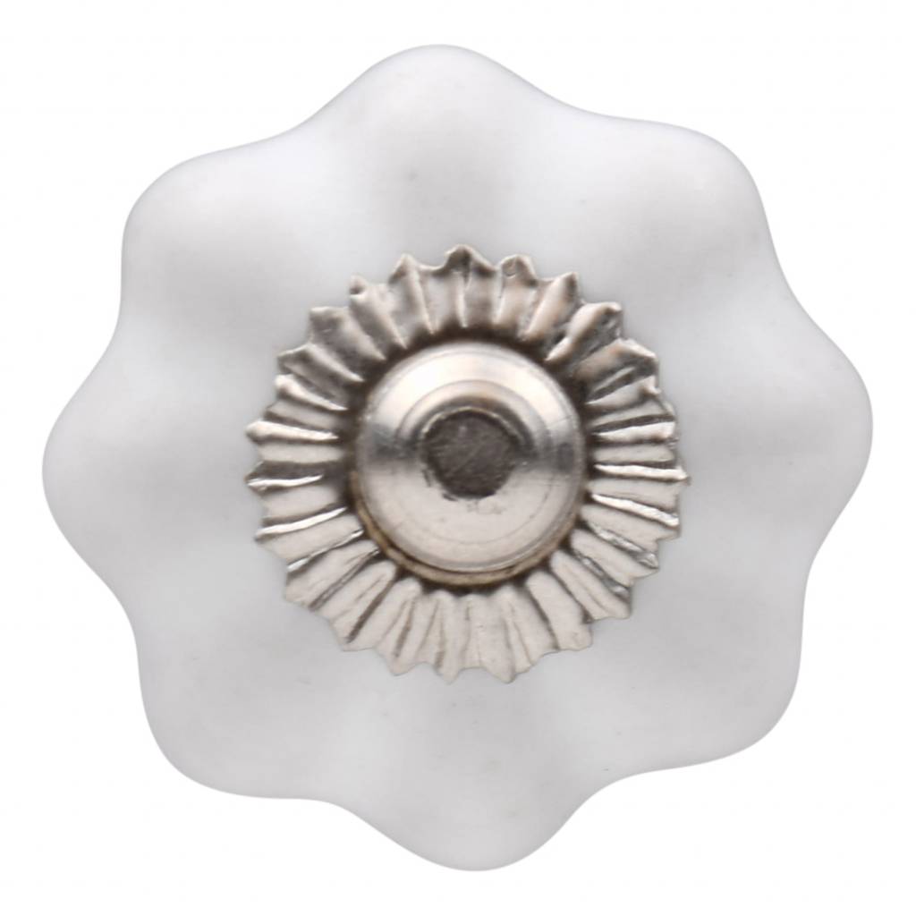 Furniture knob 30mm white flower