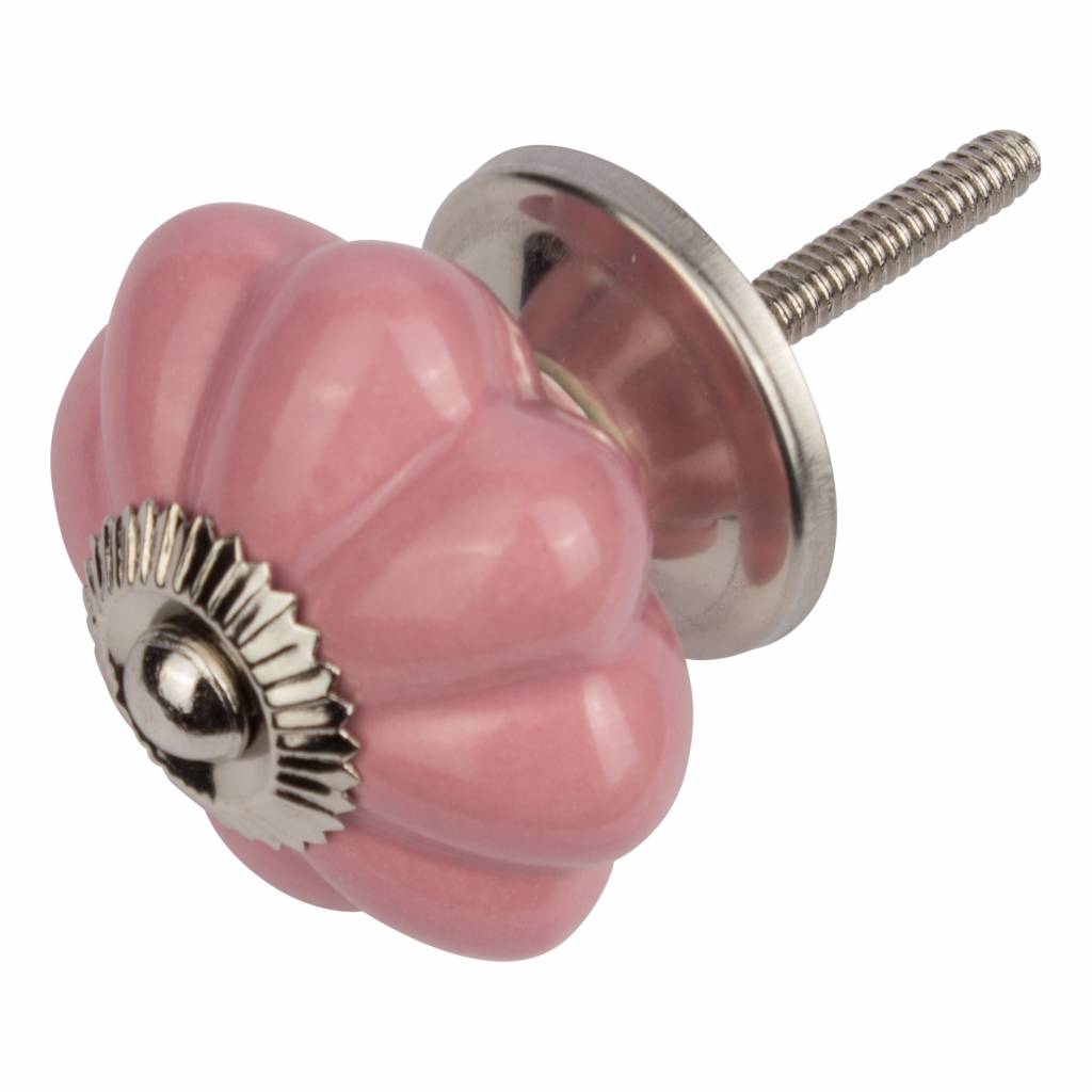 Furniture knob 40mm flower pink