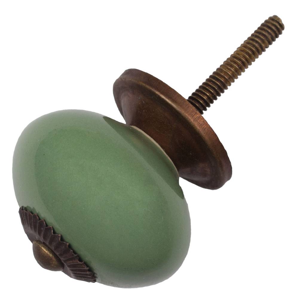 Furniture knob 40mm green - bronze