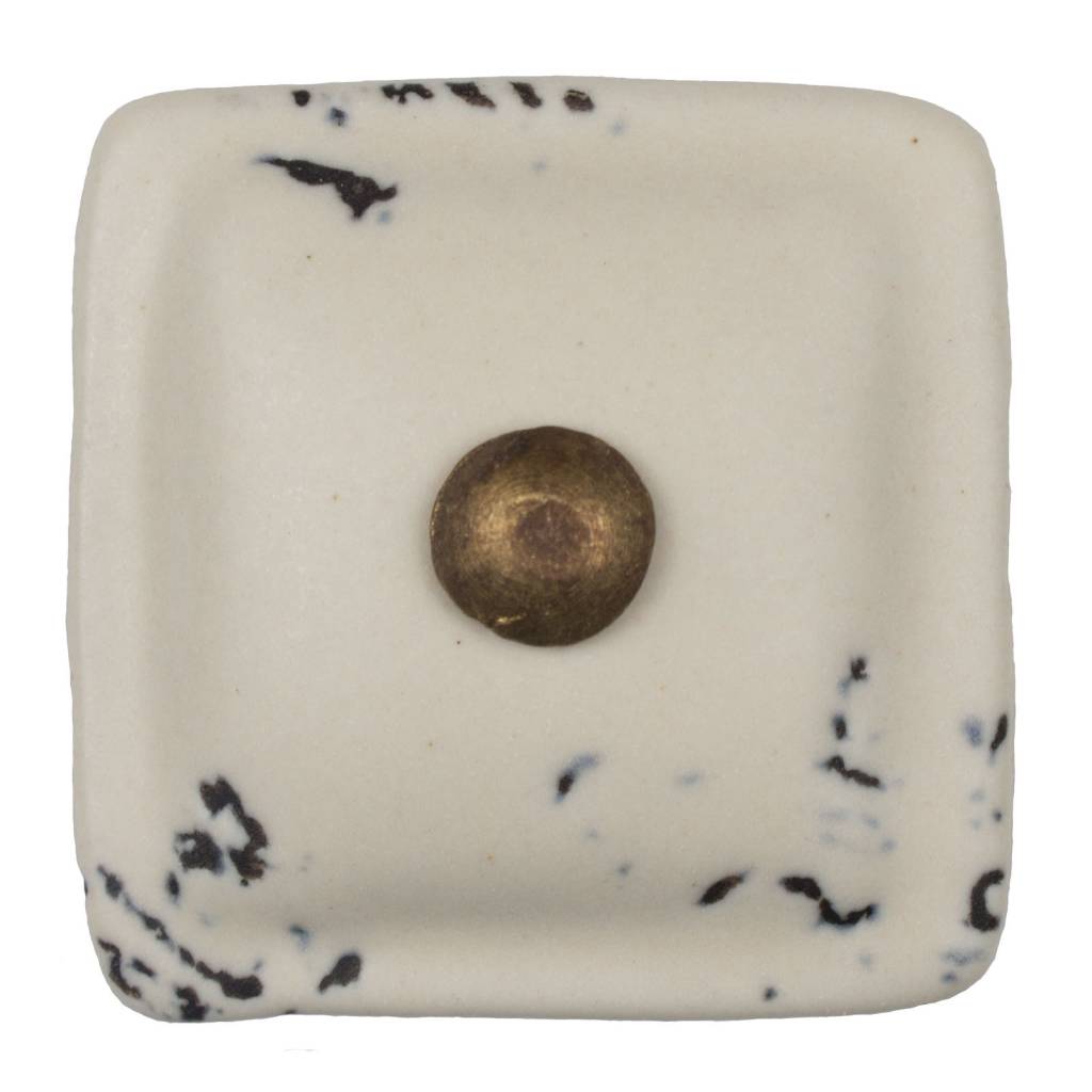 Furniture knob 35mm cream white - bronze