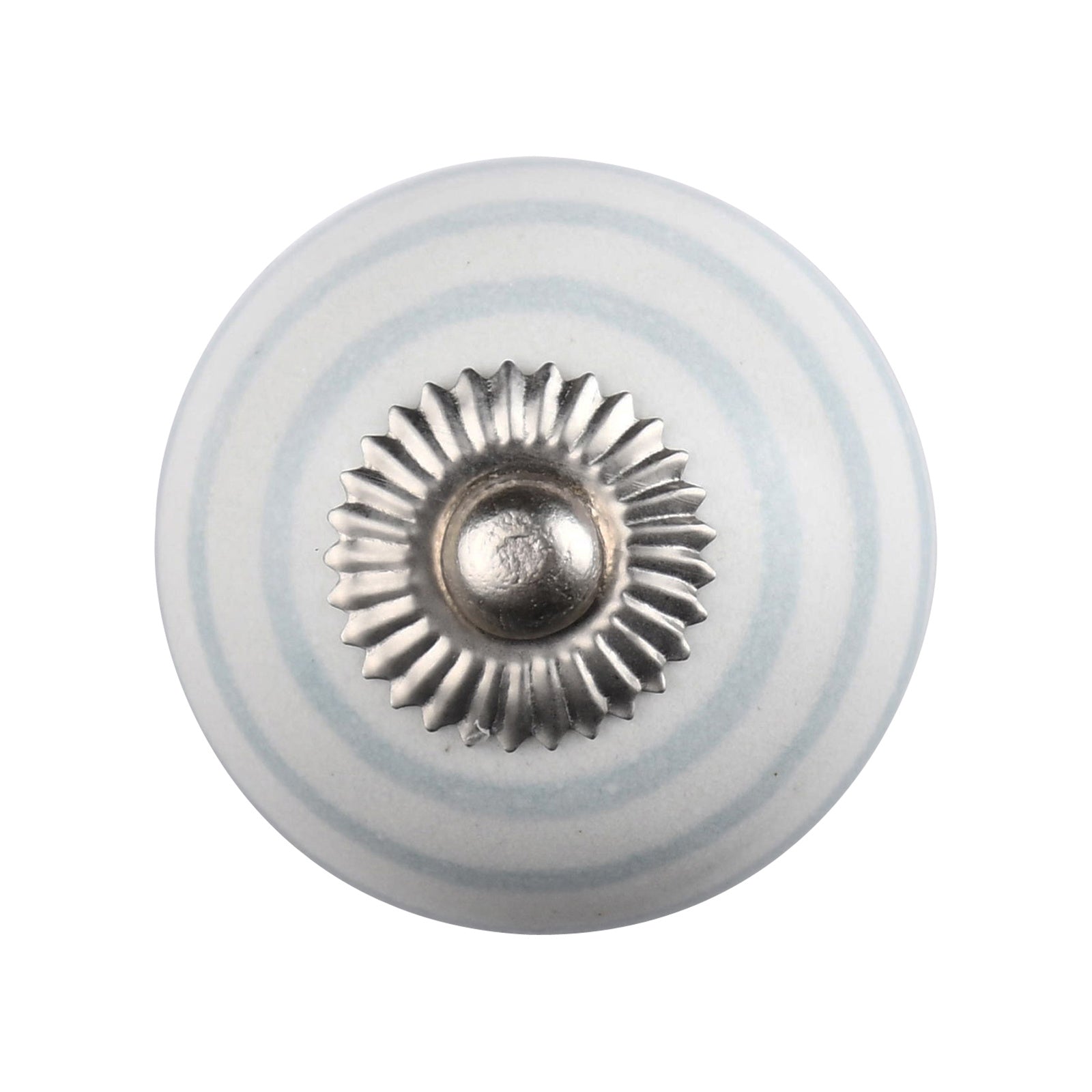 Furniture knob 40mm white with gray stripes