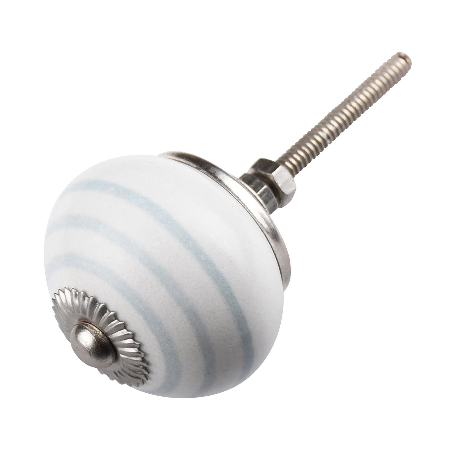 Furniture knob 40mm white with gray stripes