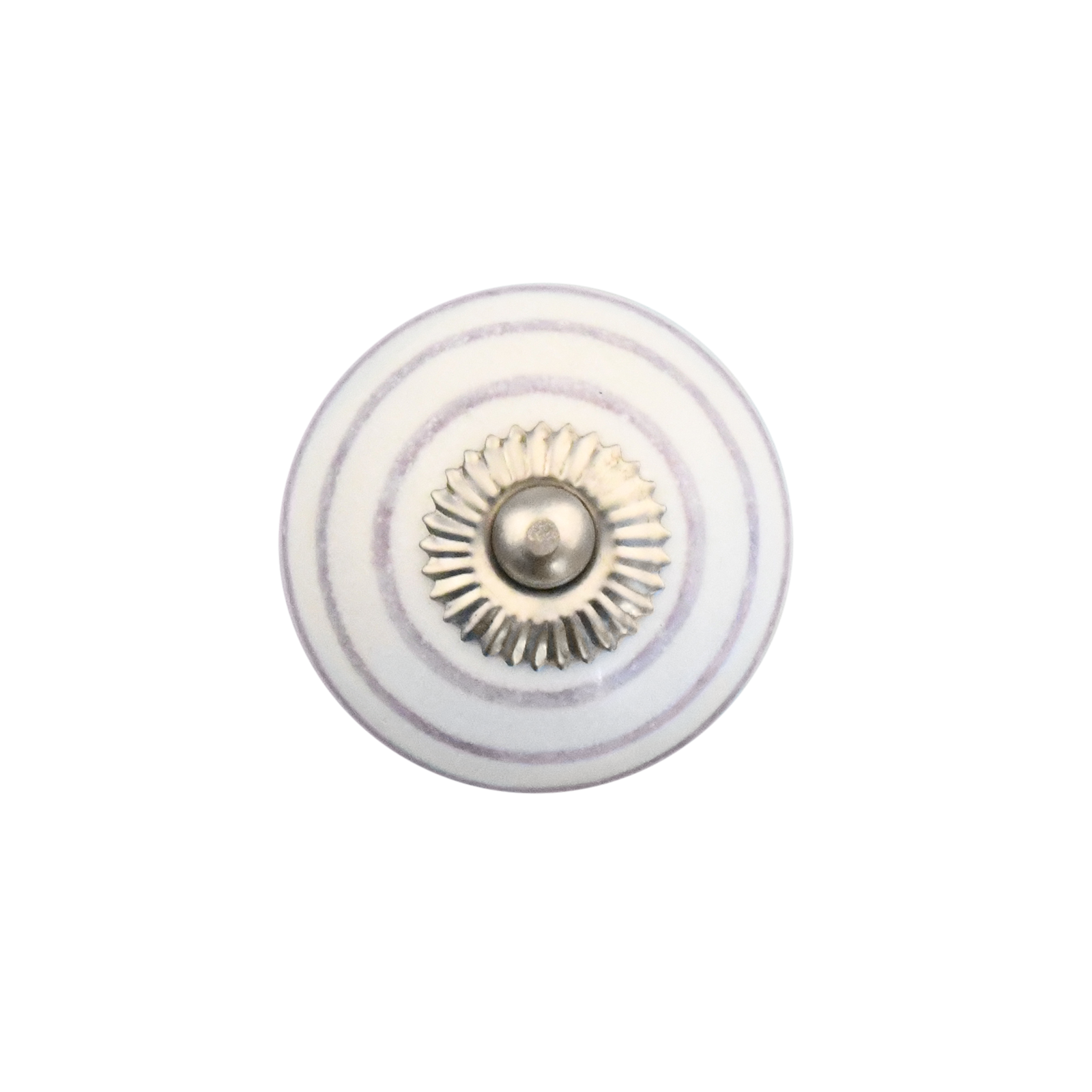 Furniture knob 40mm white with purple stripes