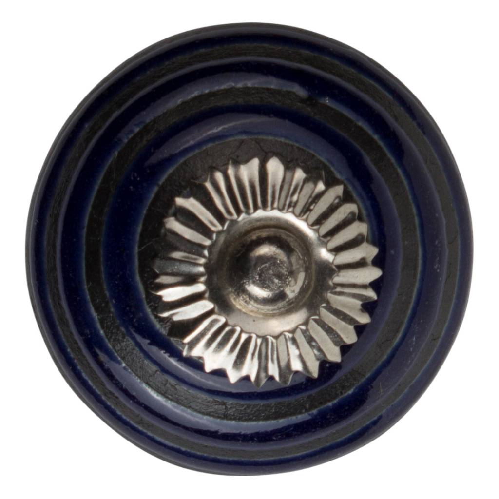 Furniture knob 40mm blue/black circles