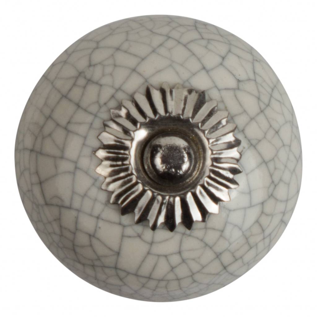 Furniture knob 40mm white crackle