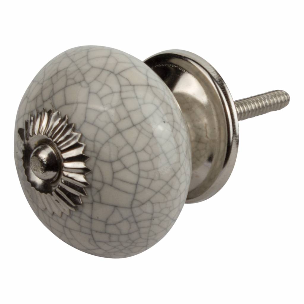 Furniture knob 40mm white crackle