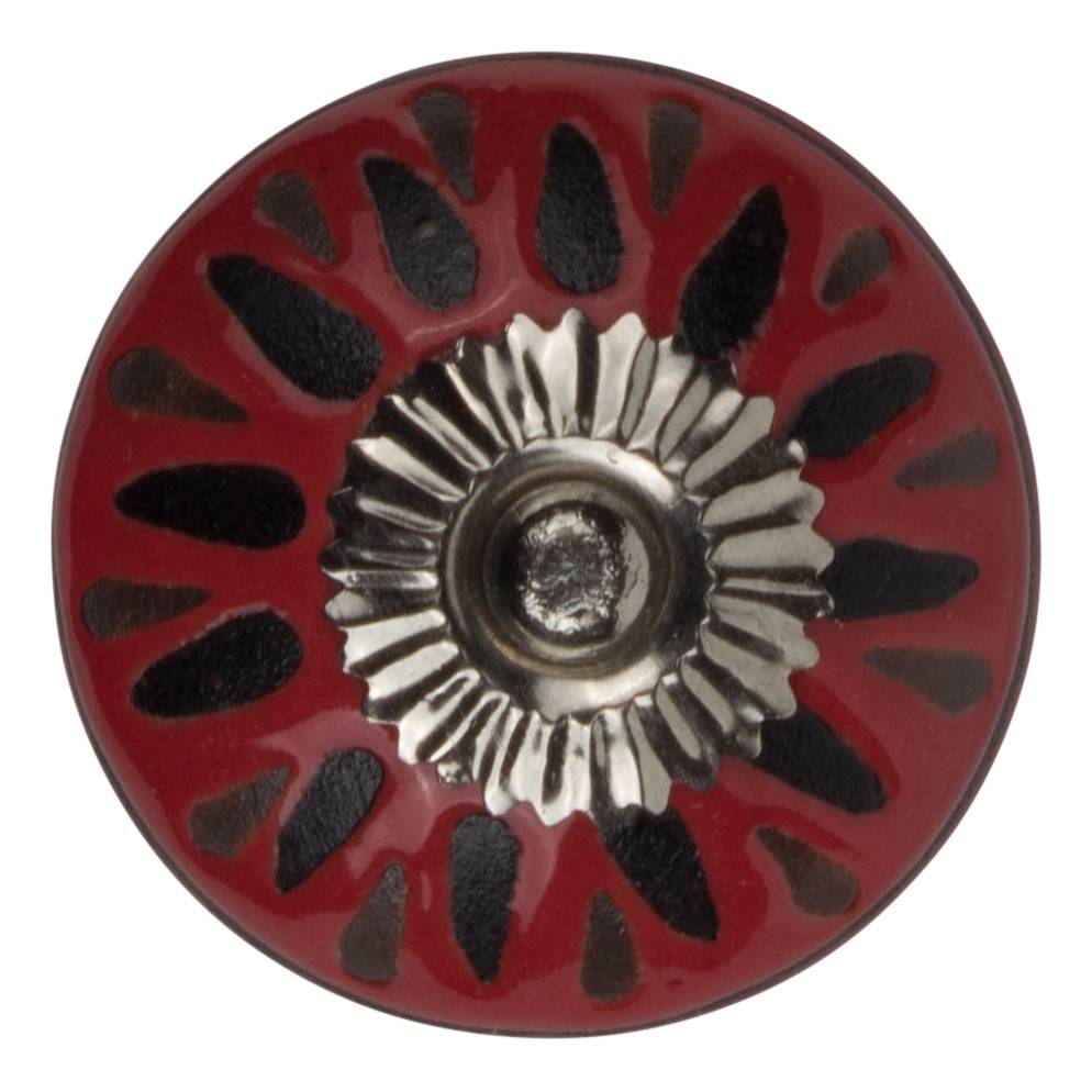 Meubelknop 40mm rood / zwart