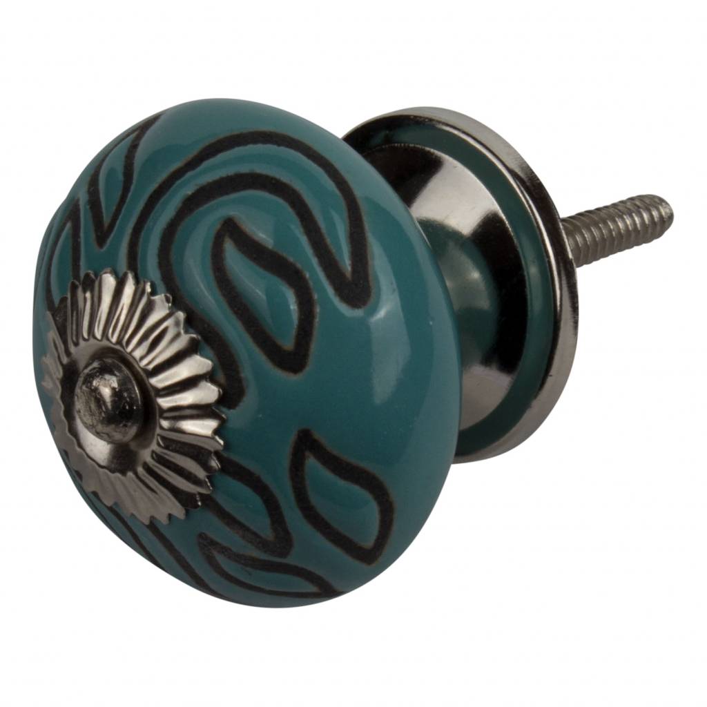 Furniture knob 40mm blue/black