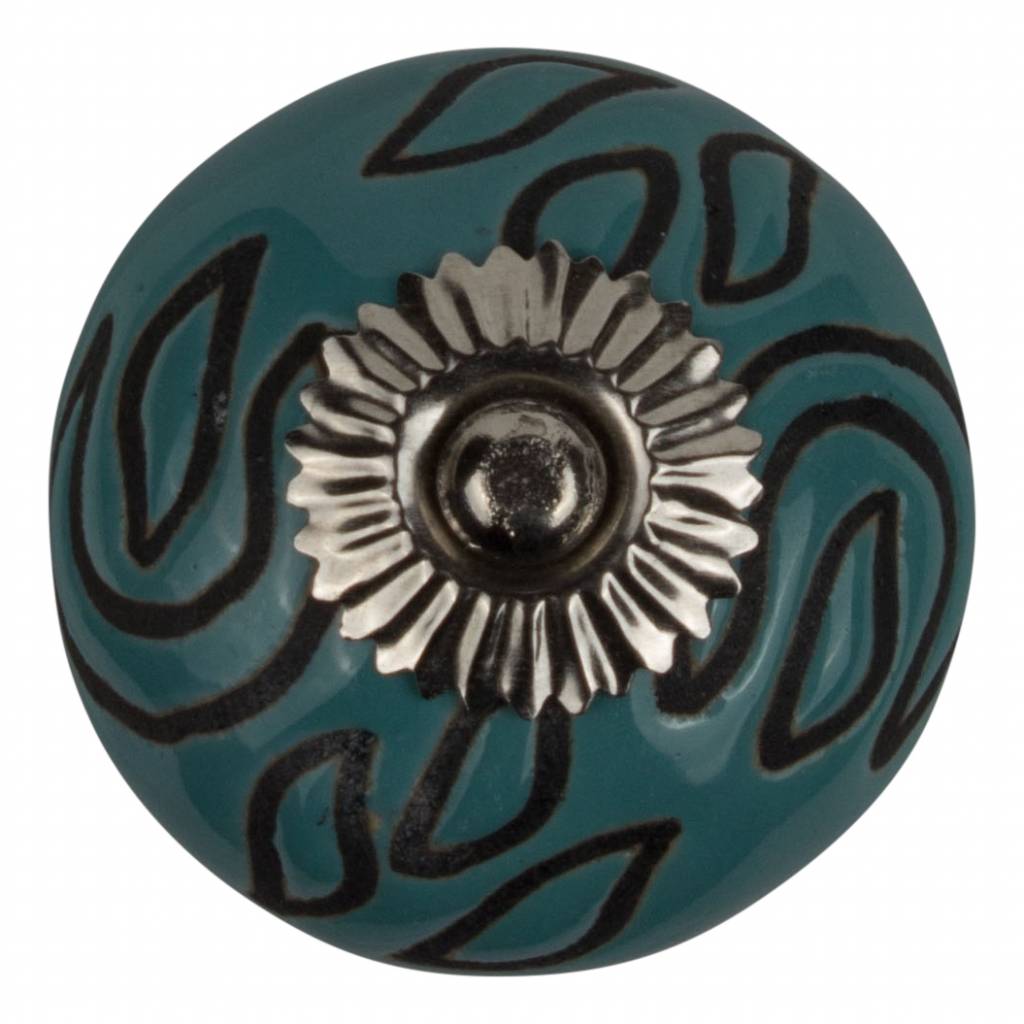 Furniture knob 40mm blue/black