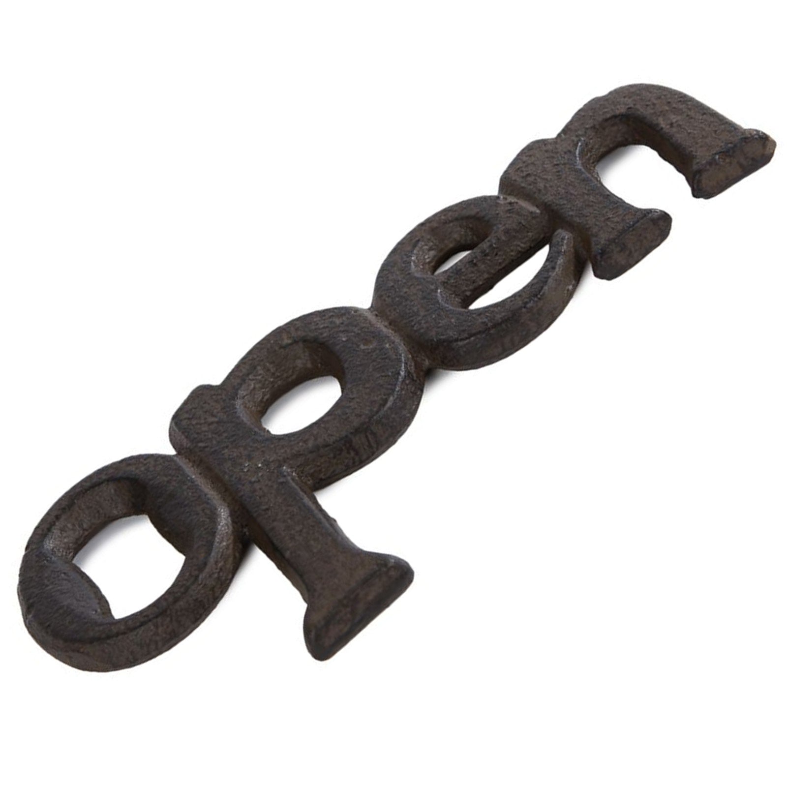 Antique brown bottle opener "Open" made of iron