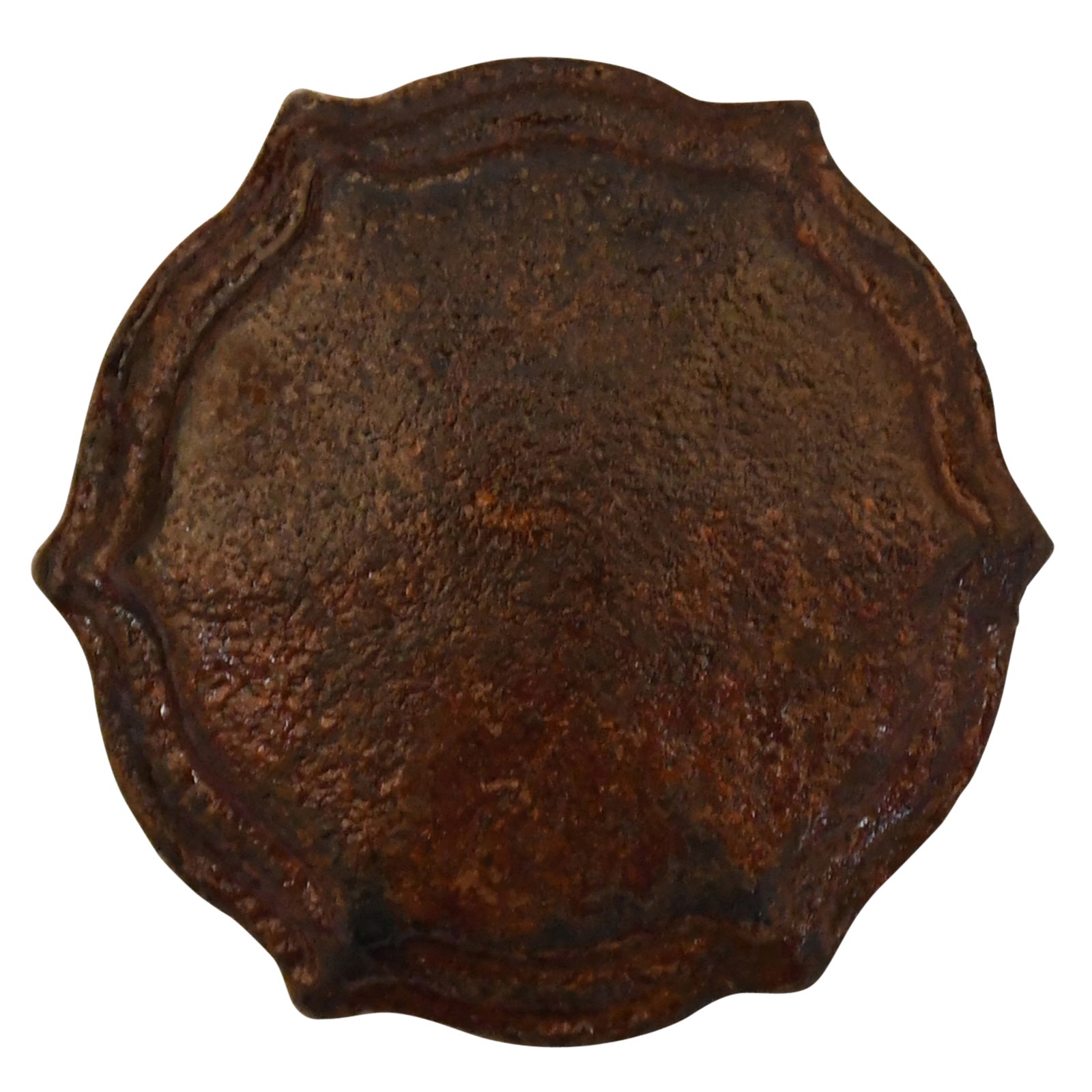 Cast iron cabinet knob antique 38mm rust