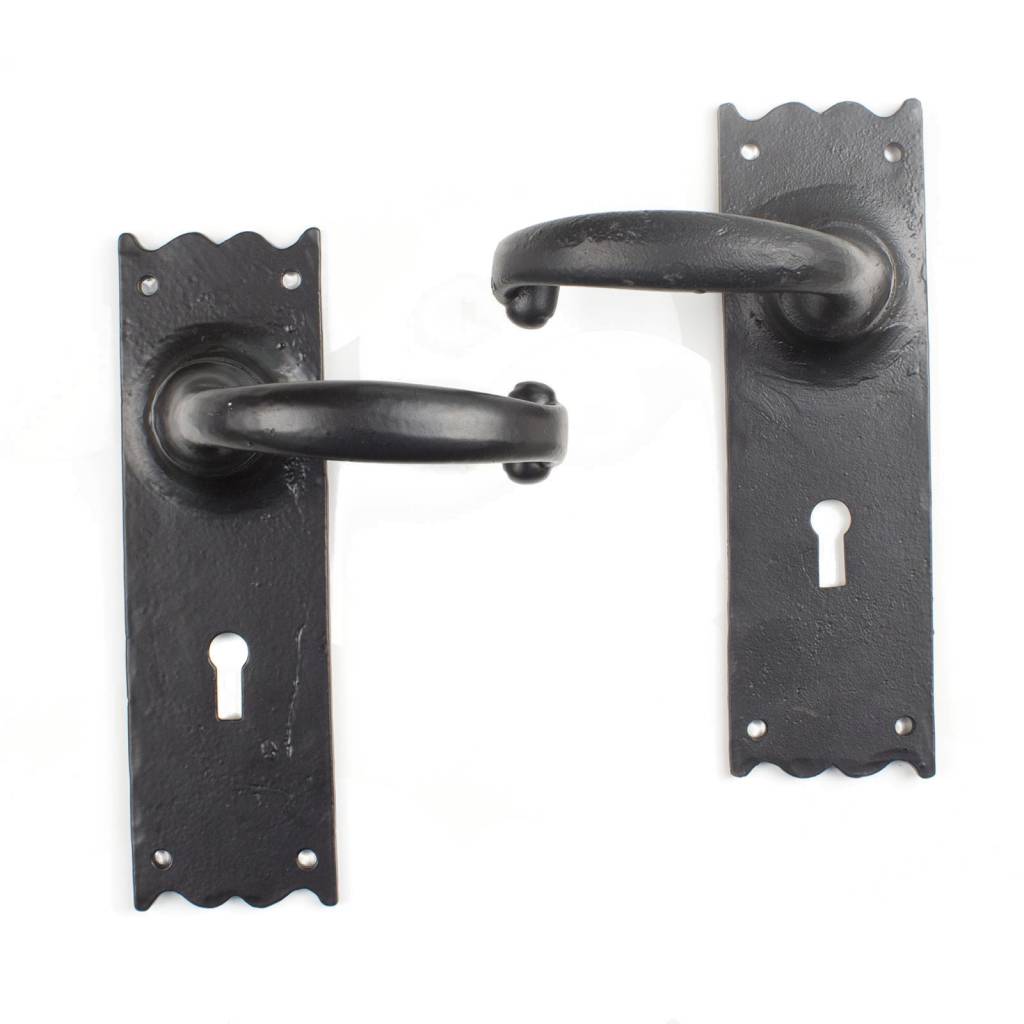 Door handle on shield serrated - cupboard lock