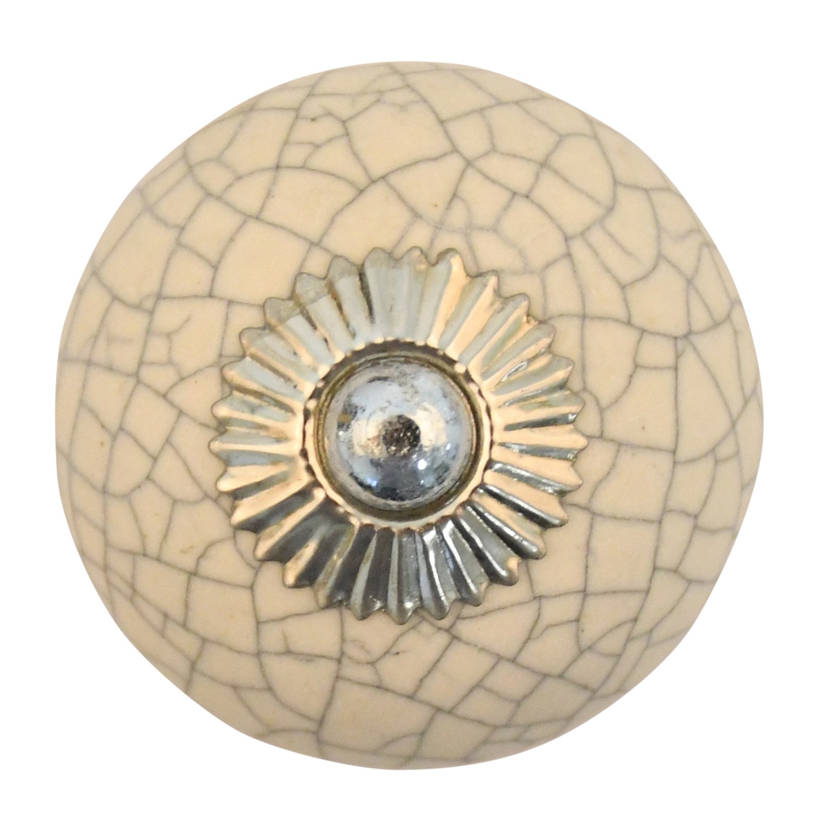 Cabinet knob 40mm matt cream crackle