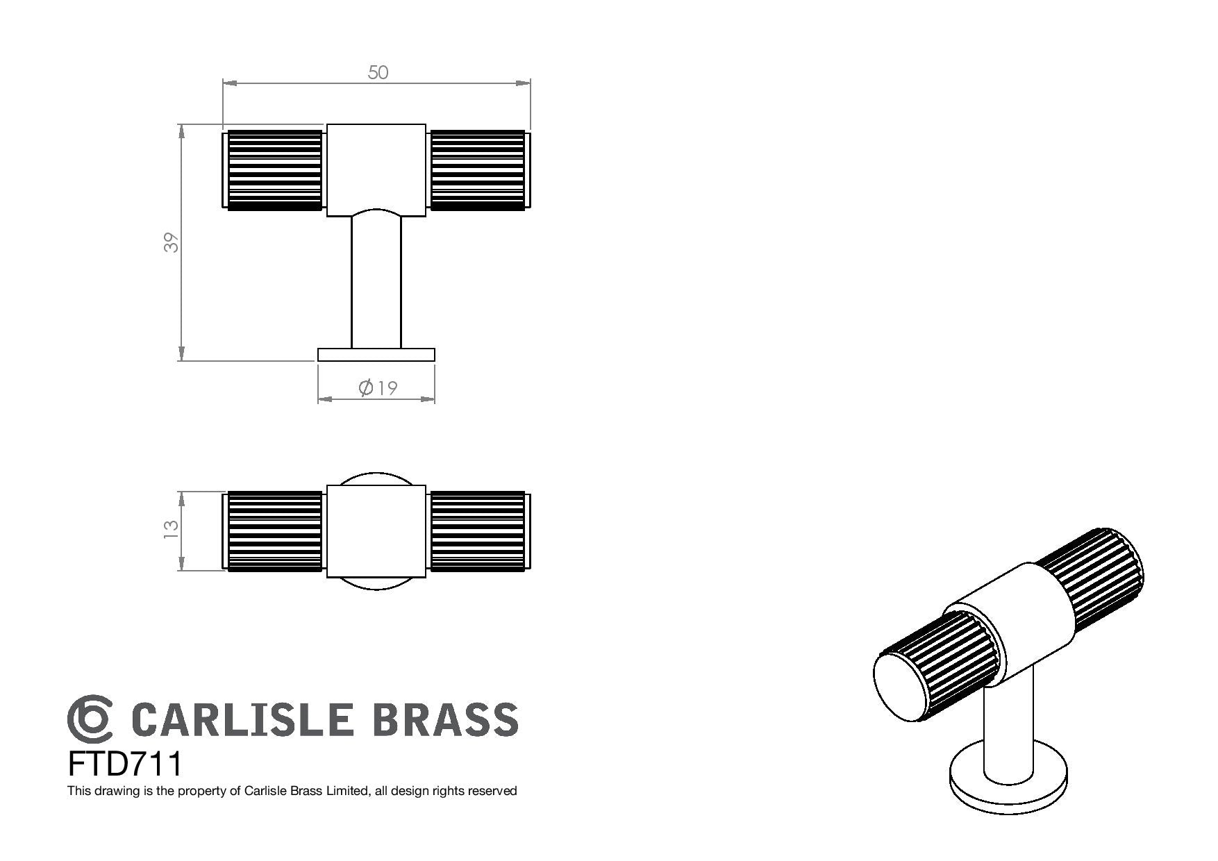 T-knop "Lines" - Stijlvol en Gedetailleerd Design