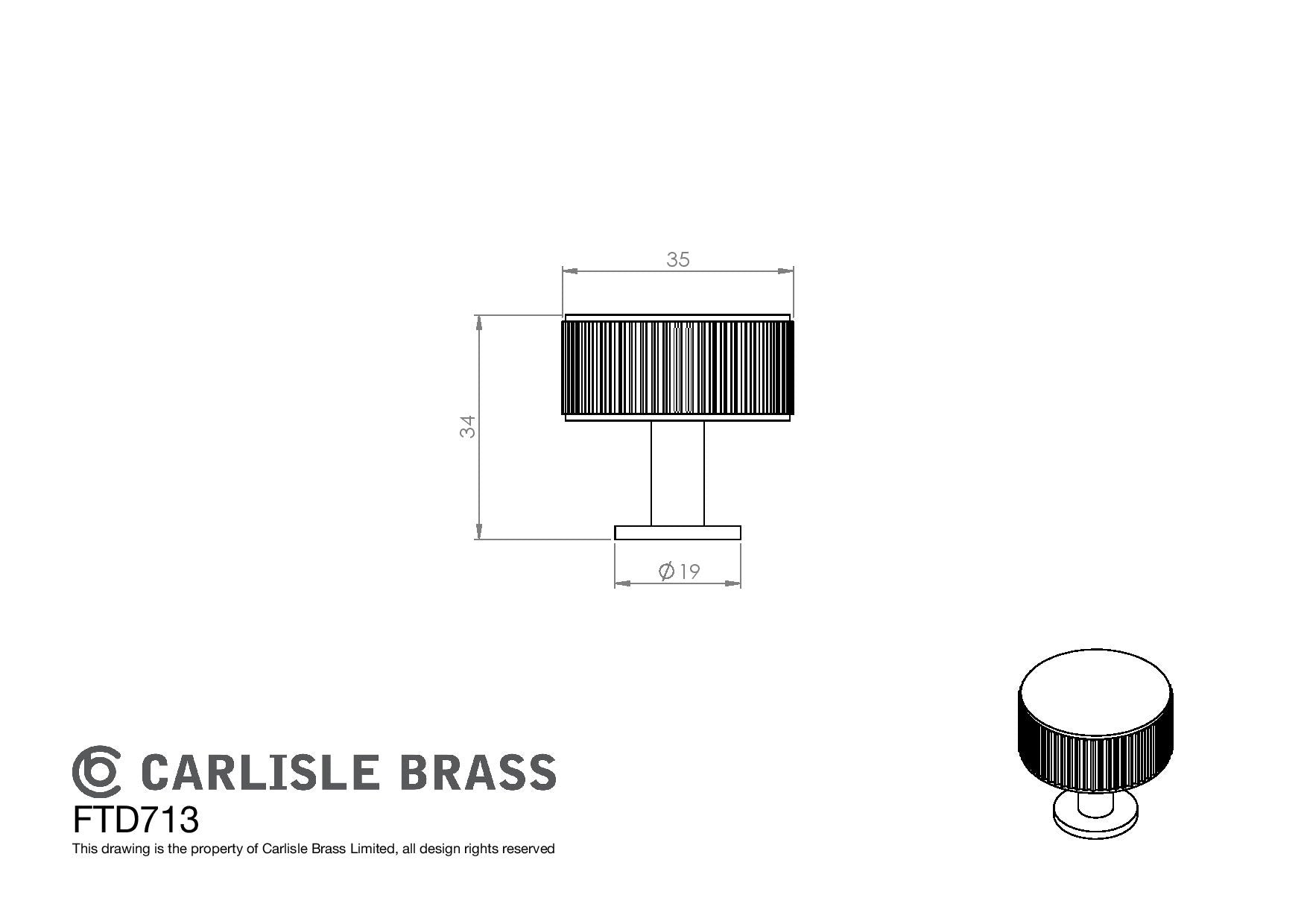 Kastknop Radio "Lines" - Stijlvol Massief Messing