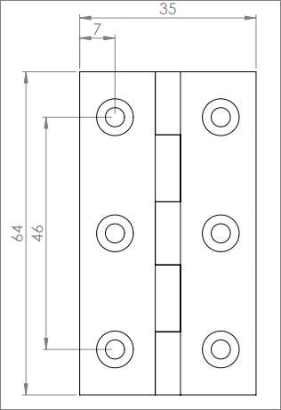 Furniture Hinge 64mm - Standard Cabinet Hinge for Various Applications