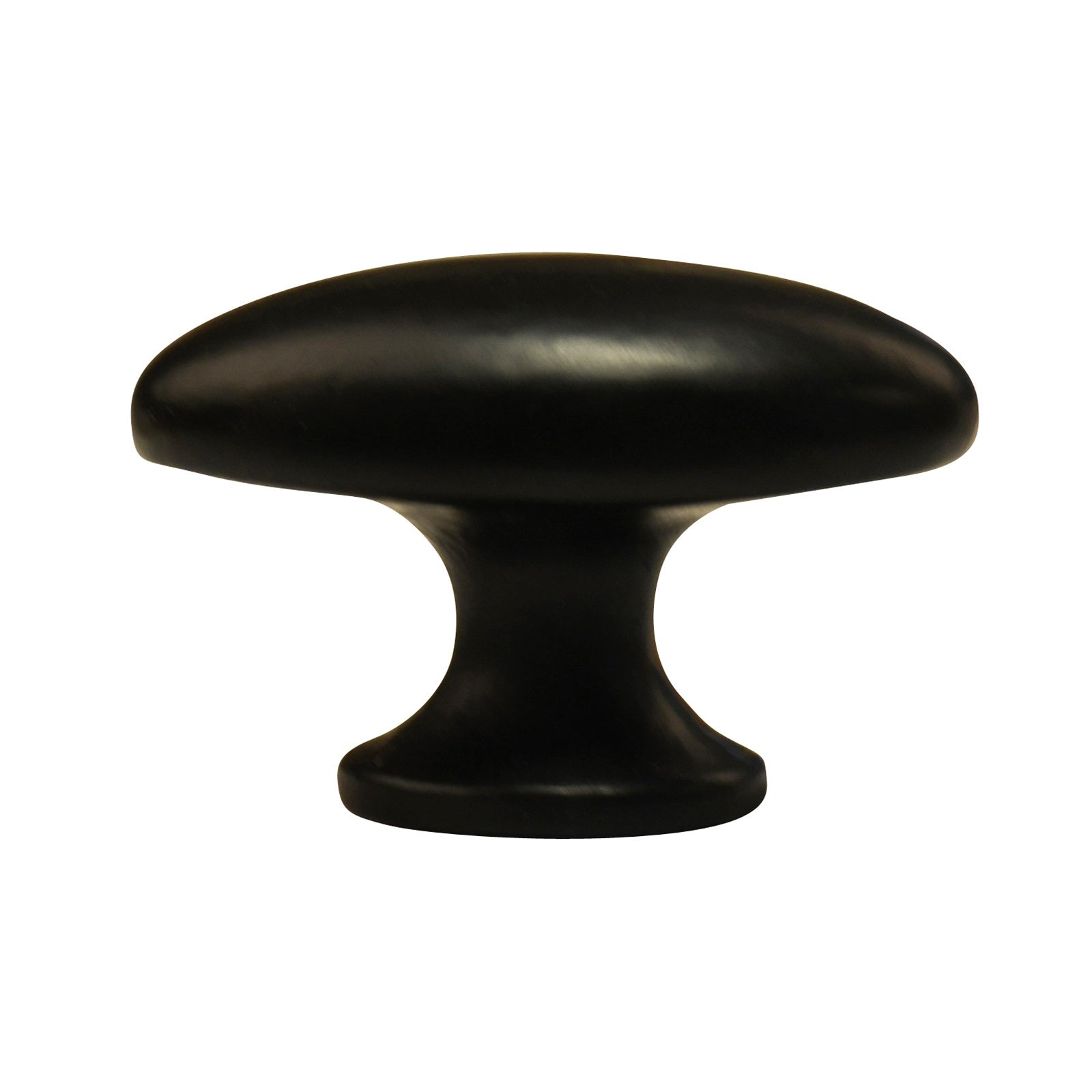 Oval Cast Iron Cabinet Door Knob - 60mm in Black or Rust