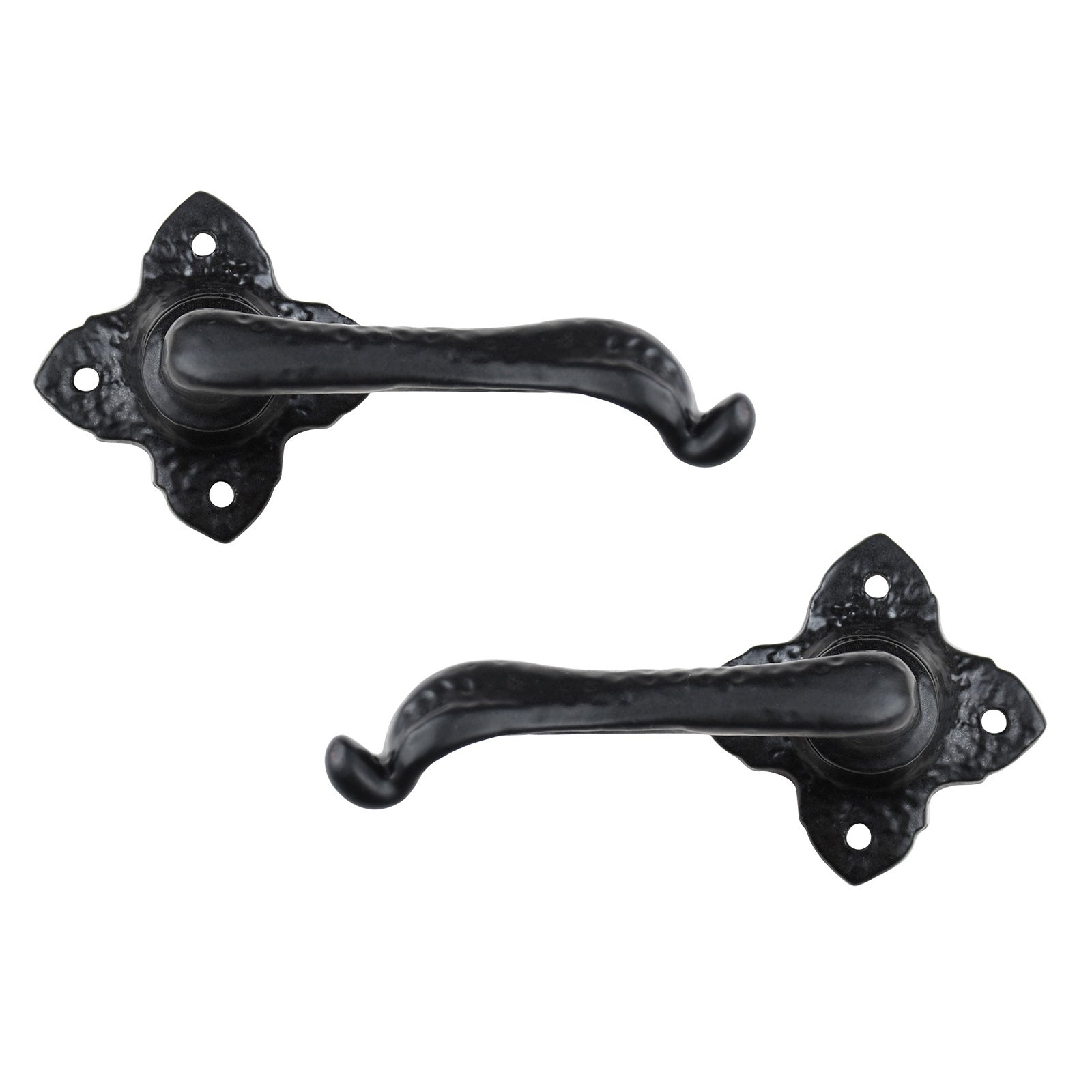 Cast iron door handle painted black