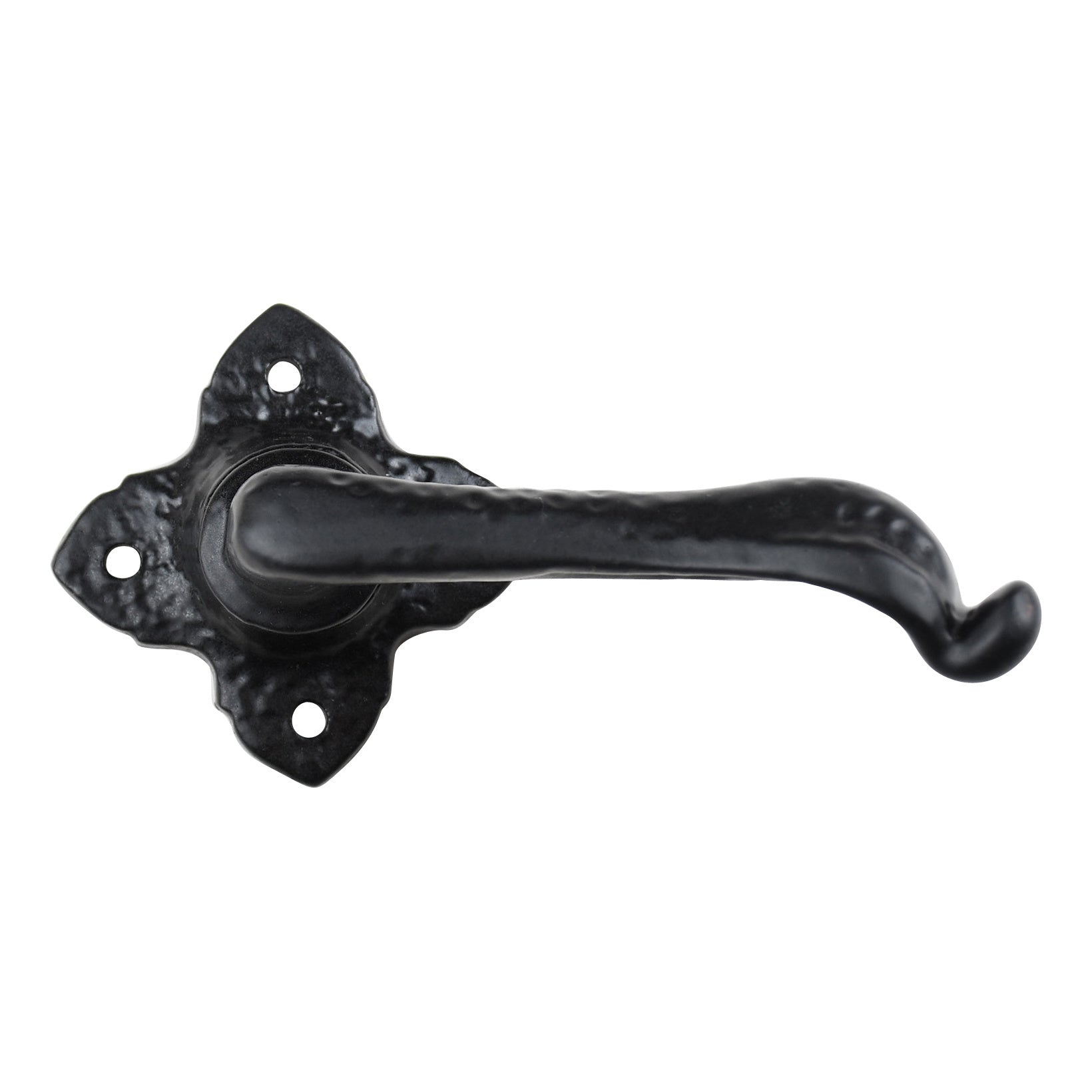 Cast iron door handle painted black