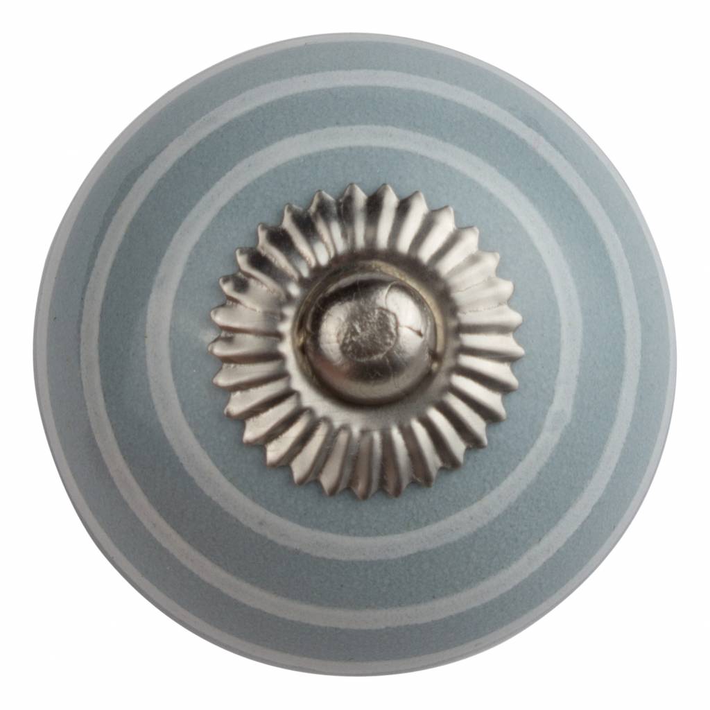 Furniture knob 40mm gray with white stripes