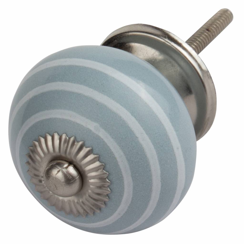 Furniture knob 40mm gray with white stripes