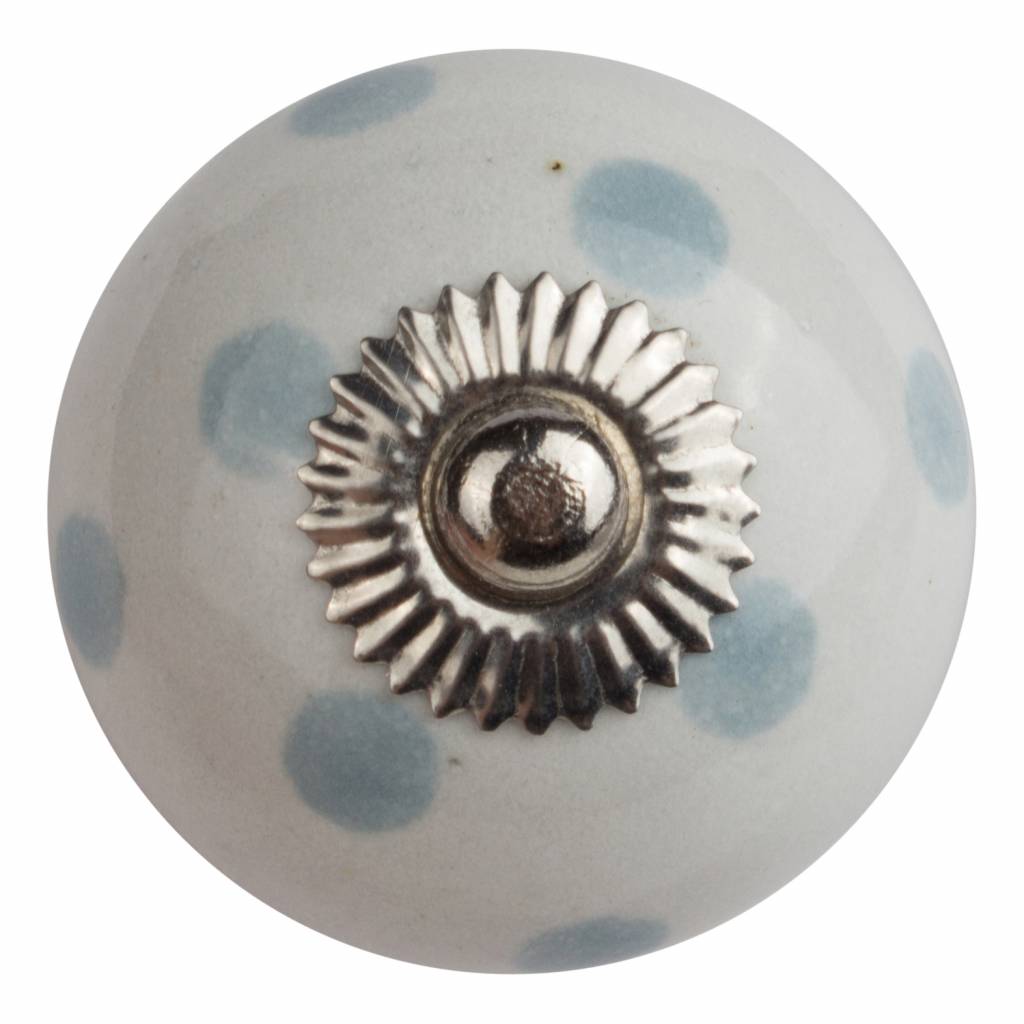 Furniture knob 40mm white with gray dots