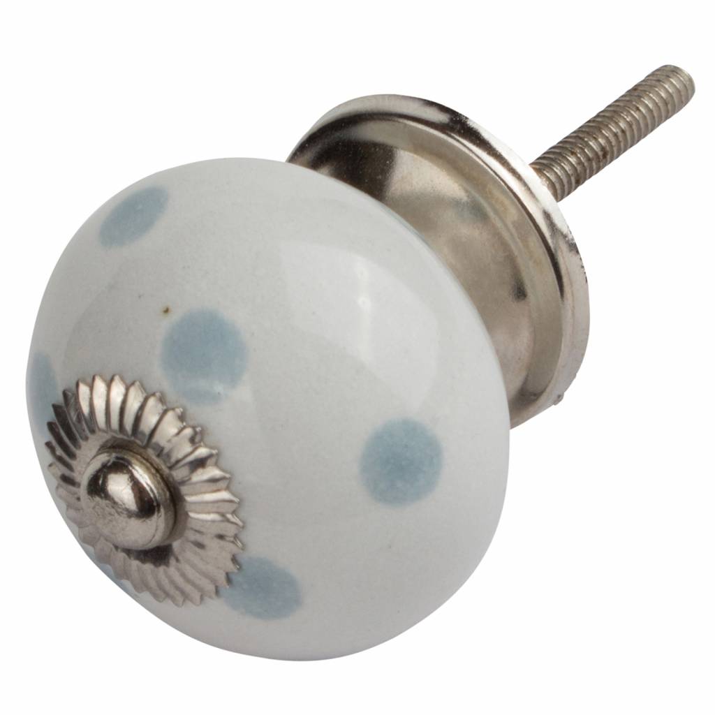 Furniture knob 40mm white with gray dots