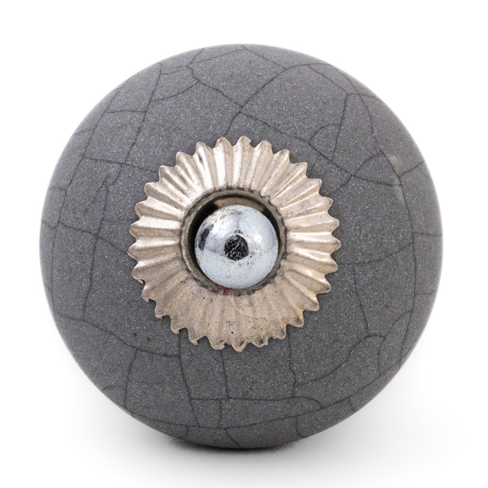 Porcelain knob 40mm gray crackle