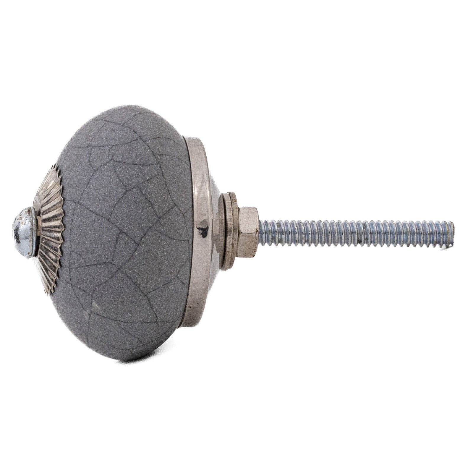 Porcelain knob 40mm gray crackle