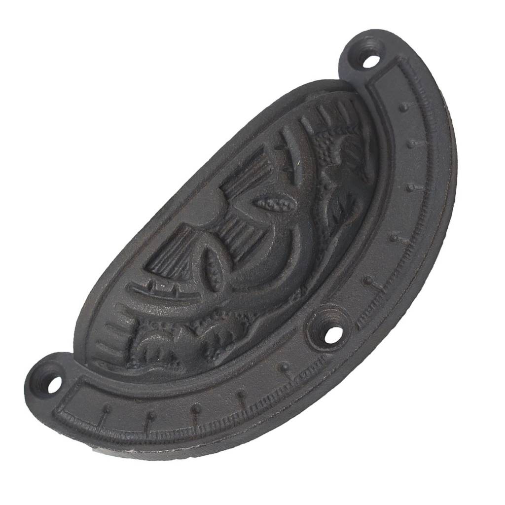 Cast iron bowl handle Deco - black